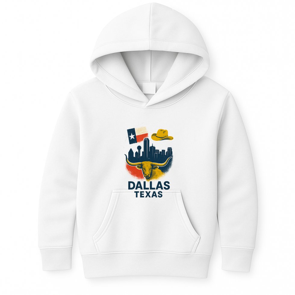 Dallas Texas Modern Collage Kids Hoodie