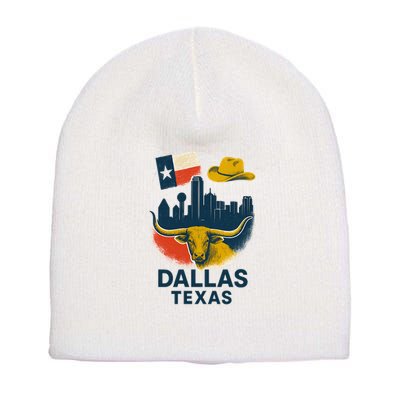 Dallas Texas Modern Collage Short Acrylic Beanie