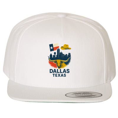 Dallas Texas Modern Collage Wool Snapback Cap