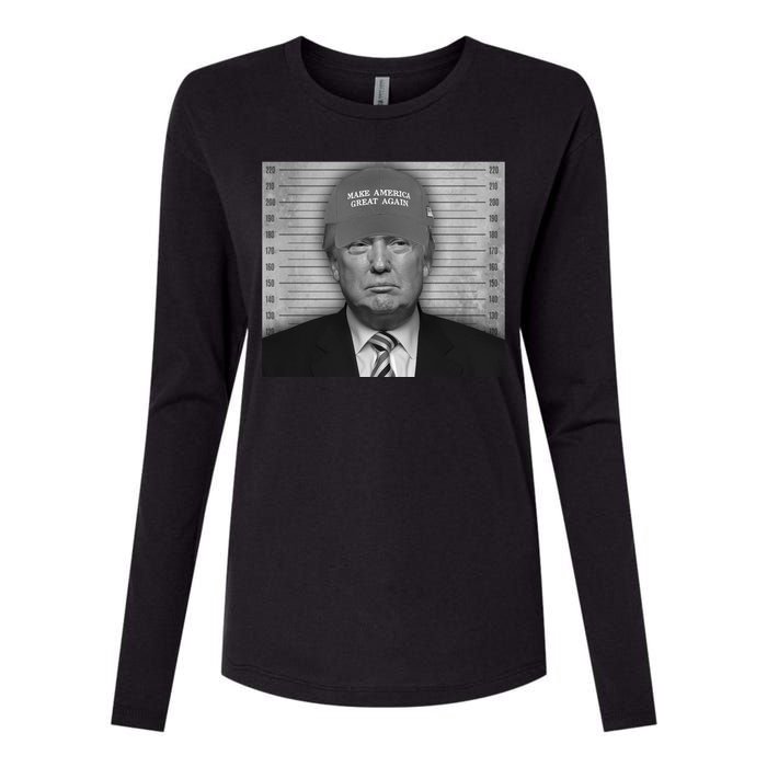 Donald Trump Mugshot Make America Great Again Womens Cotton Relaxed Long Sleeve T-Shirt