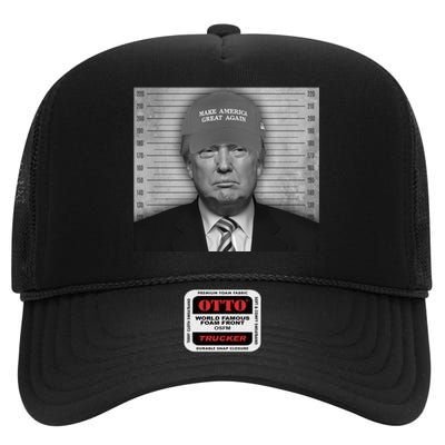 Donald Trump Mugshot Make America Great Again High Crown Mesh Back Trucker Hat