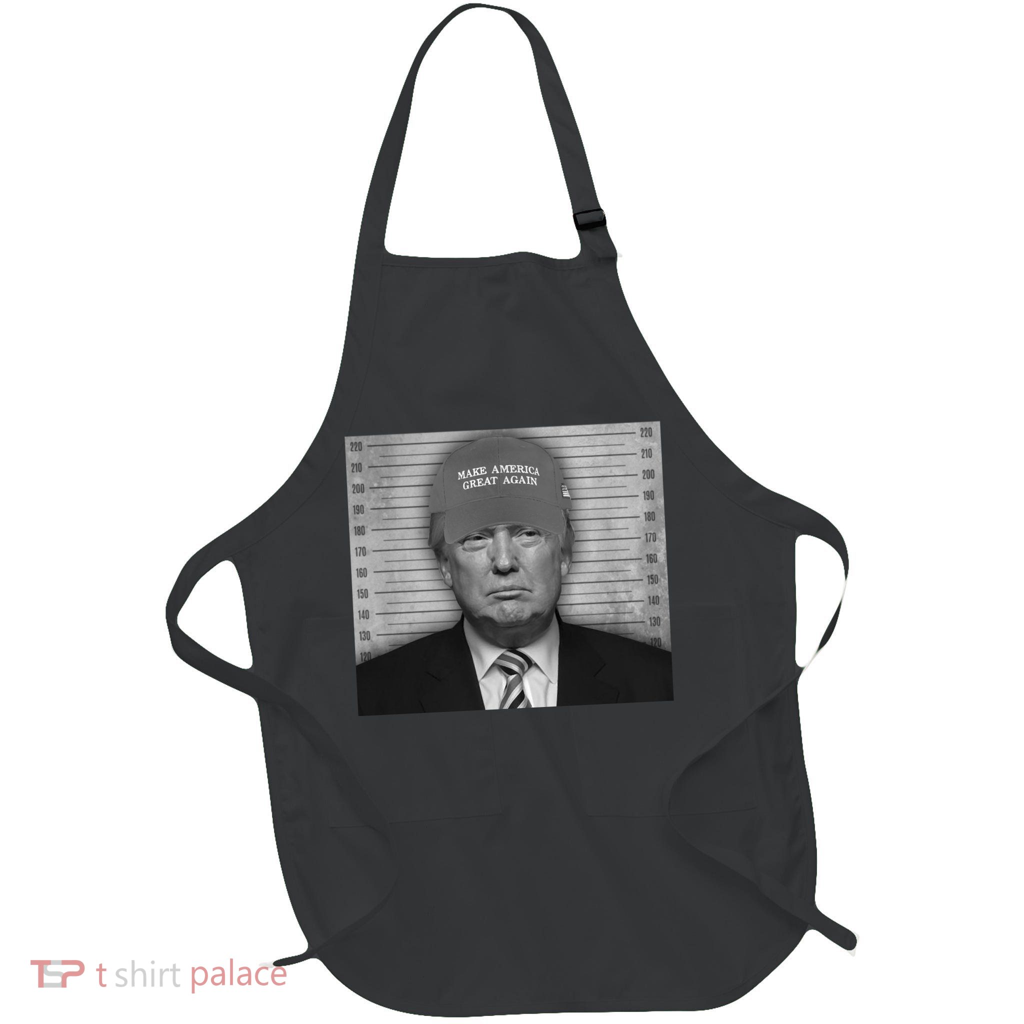 Donald Trump Mugshot Make America Great Again Full-Length Apron With Pockets
