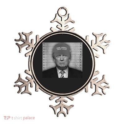 Donald Trump Mugshot Make America Great Again Metallic Star Ornament