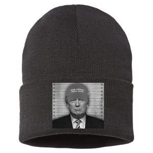 Donald Trump Mugshot Make America Great Again Sustainable Knit Beanie