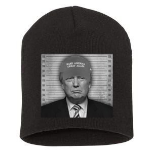 Donald Trump Mugshot Make America Great Again Short Acrylic Beanie