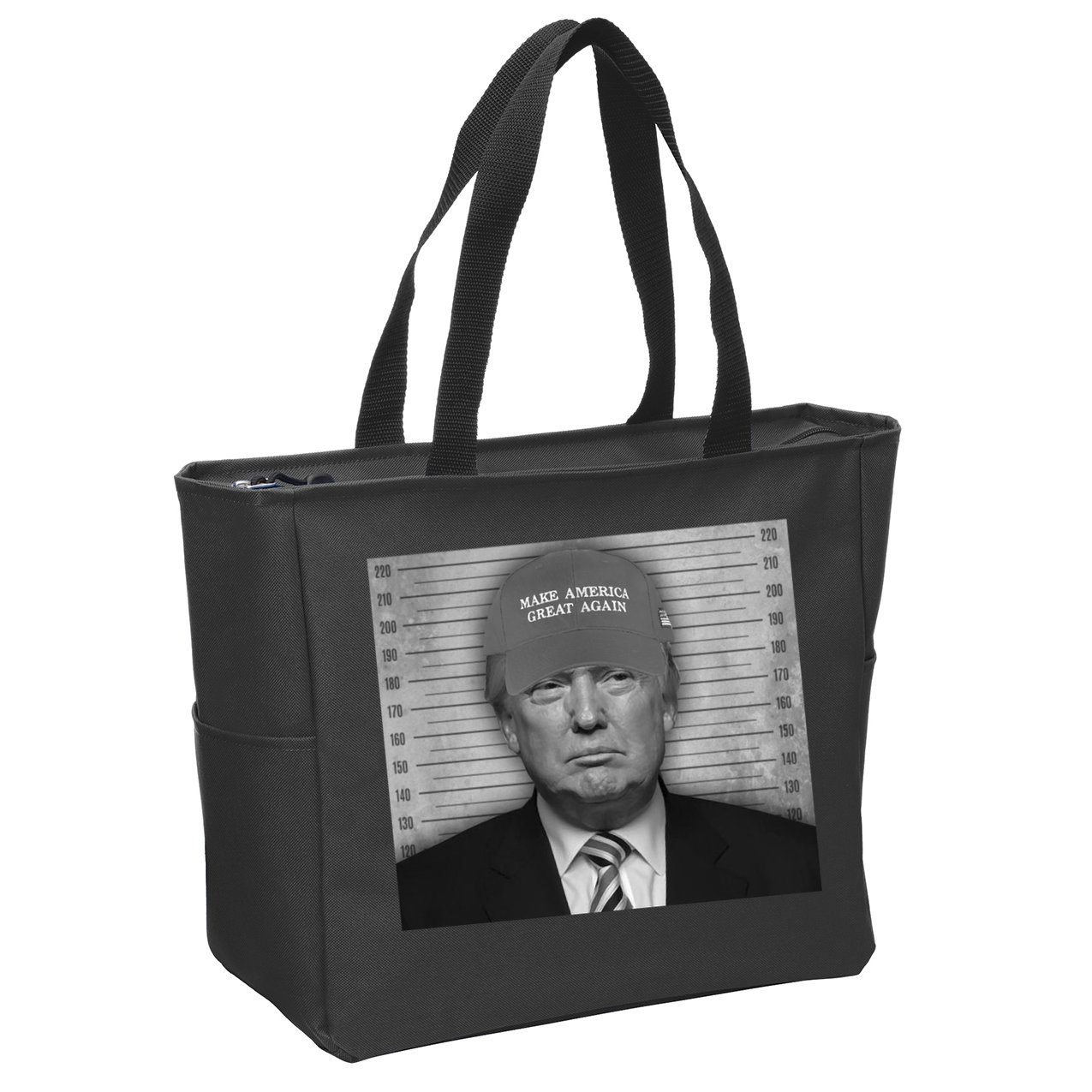 Donald Trump Mugshot Make America Great Again Zip Tote Bag