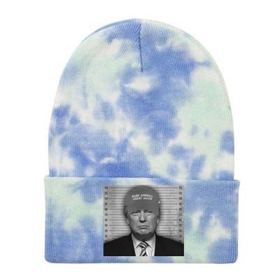 Donald Trump Mugshot Make America Great Again Tie Dye 12in Knit Beanie