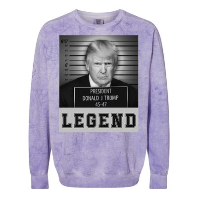 Donald Trump Mug Shot Legend Trump Mugshot 2024 Colorblast Crewneck Sweatshirt