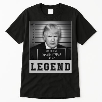 Donald Trump Mug Shot Legend Trump Mugshot 2024 Tall T-Shirt