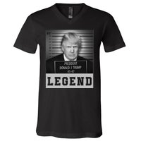 Donald Trump Mug Shot Legend Trump Mugshot 2024 V-Neck T-Shirt