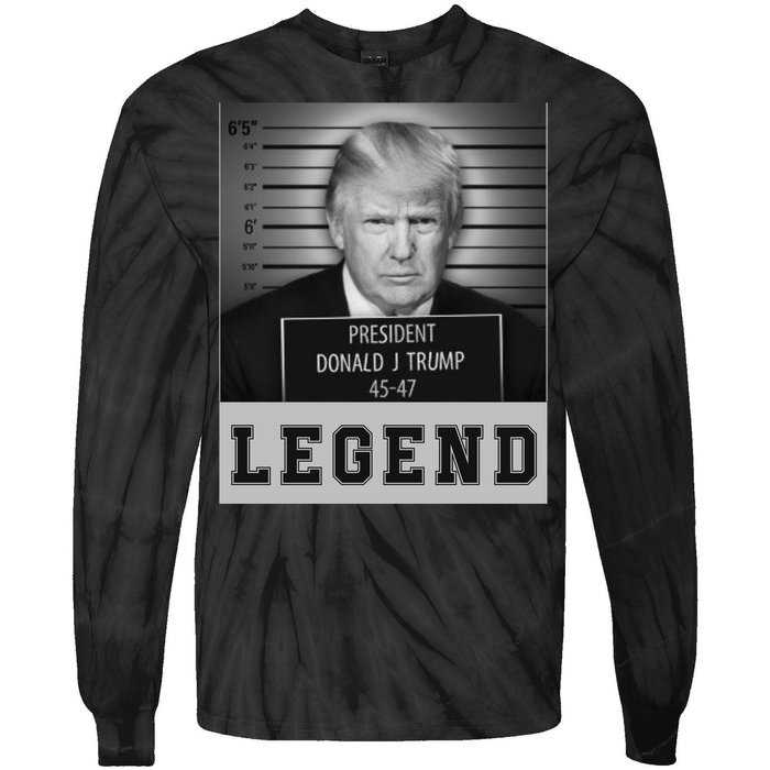 Donald Trump Mug Shot Legend Trump Mugshot 2024 Tie-Dye Long Sleeve Shirt