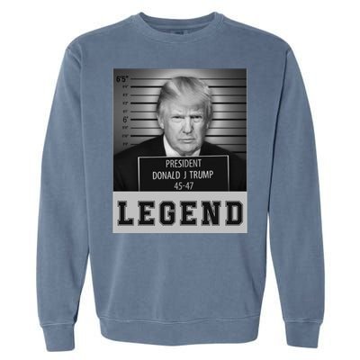 Donald Trump Mug Shot Legend Trump Mugshot 2024 Garment-Dyed Sweatshirt