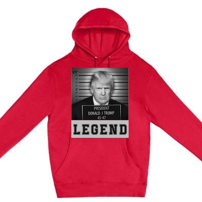 Donald Trump Mug Shot Legend Trump Mugshot 2024 Premium Pullover Hoodie