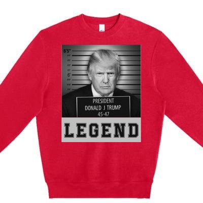 Donald Trump Mug Shot Legend Trump Mugshot 2024 Premium Crewneck Sweatshirt