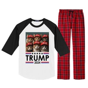 Donald Trump Make Cats Safe Again 2024 Debate Funny 2024 Election Raglan Sleeve Pajama Set