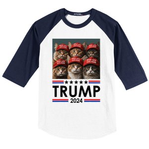 Donald Trump Make Cats Safe Again 2024 Debate Funny 2024 Election Baseball Sleeve Shirt