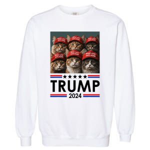 Donald Trump Make Cats Safe Again 2024 Debate Funny 2024 Election Garment-Dyed Sweatshirt