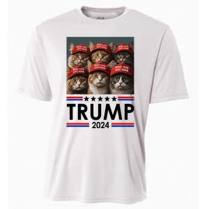 Donald Trump Make Cats Safe Again 2024 Debate Funny 2024 Election Cooling Performance Crew T-Shirt