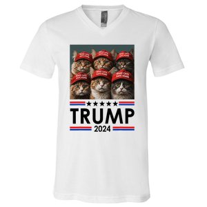 Donald Trump Make Cats Safe Again 2024 Debate Funny 2024 Election V-Neck T-Shirt