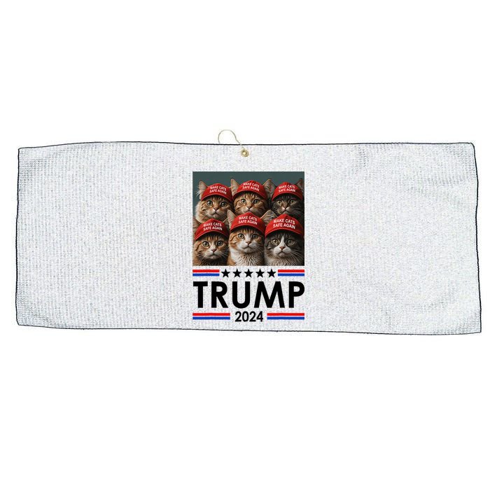 Donald Trump Make Cats Safe Again 2024 Debate Funny 2024 Election Large Microfiber Waffle Golf Towel