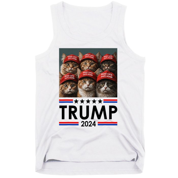 Donald Trump Make Cats Safe Again 2024 Debate Funny 2024 Election Tank Top