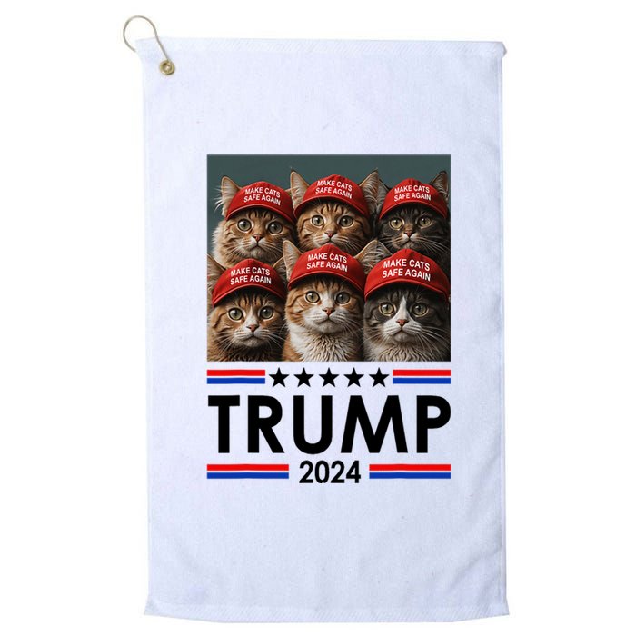 Donald Trump Make Cats Safe Again 2024 Debate Funny 2024 Election Platinum Collection Golf Towel