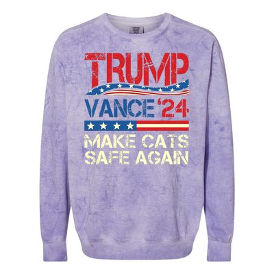 Donald Trump Make Cats Safe Again 2024 Debate Funny Colorblast Crewneck Sweatshirt