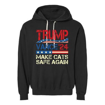 Donald Trump Make Cats Safe Again 2024 Debate Funny Garment-Dyed Fleece Hoodie