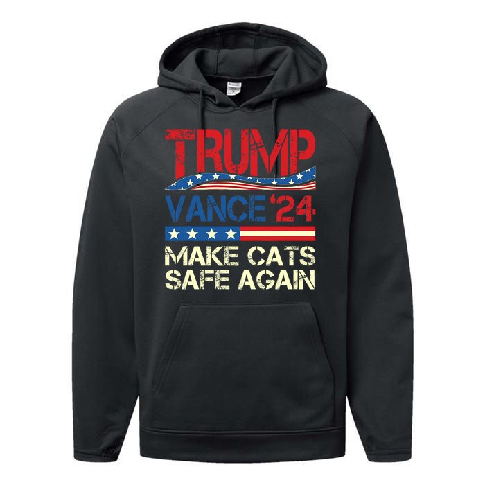 Donald Trump Make Cats Safe Again 2024 Debate Funny Performance Fleece Hoodie