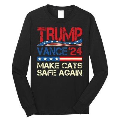 Donald Trump Make Cats Safe Again 2024 Debate Funny Long Sleeve Shirt