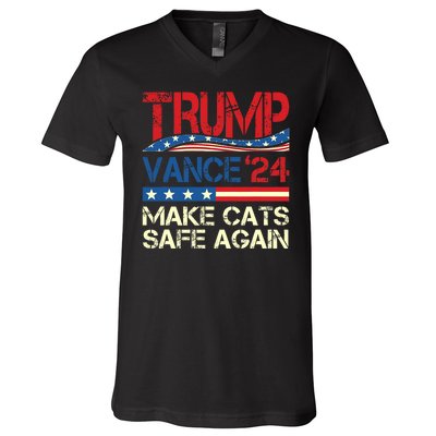 Donald Trump Make Cats Safe Again 2024 Debate Funny V-Neck T-Shirt