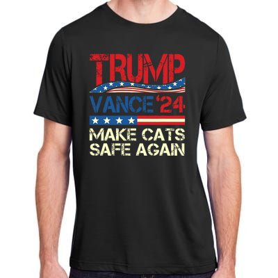 Donald Trump Make Cats Safe Again 2024 Debate Funny Adult ChromaSoft Performance T-Shirt