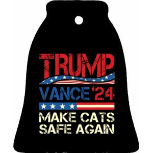 Donald Trump Make Cats Safe Again 2024 Debate Funny Ceramic Bell Ornament