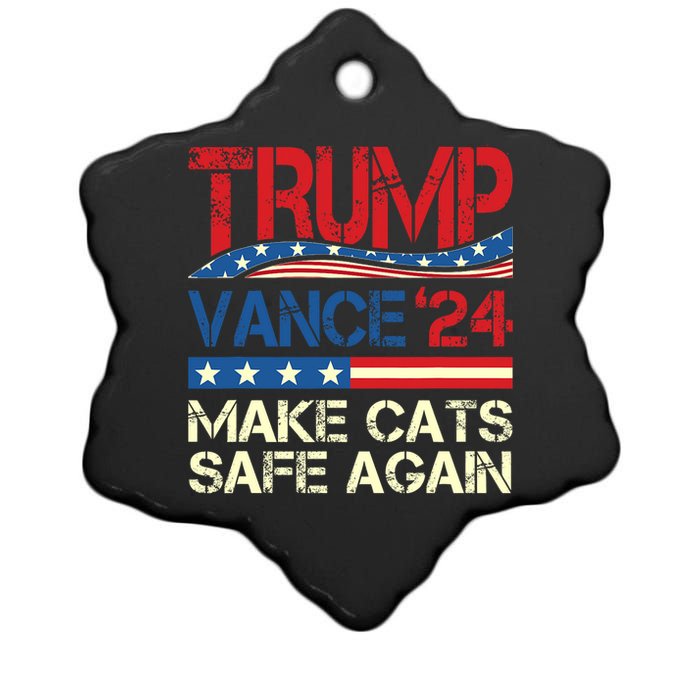 Donald Trump Make Cats Safe Again 2024 Debate Funny Ceramic Star Ornament