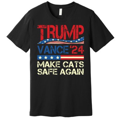 Donald Trump Make Cats Safe Again 2024 Debate Funny Premium T-Shirt