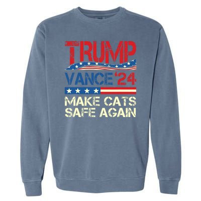 Donald Trump Make Cats Safe Again 2024 Debate Funny Garment-Dyed Sweatshirt