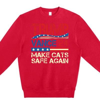 Donald Trump Make Cats Safe Again 2024 Debate Funny Premium Crewneck Sweatshirt