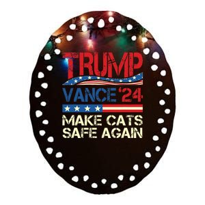 Donald Trump Make Cats Safe Again 2024 Debate Funny Ceramic Oval Ornament