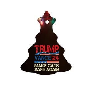 Donald Trump Make Cats Safe Again 2024 Debate Funny Ceramic Tree Ornament