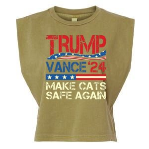 Donald Trump Make Cats Safe Again 2024 Debate Funny Garment-Dyed Women's Muscle Tee