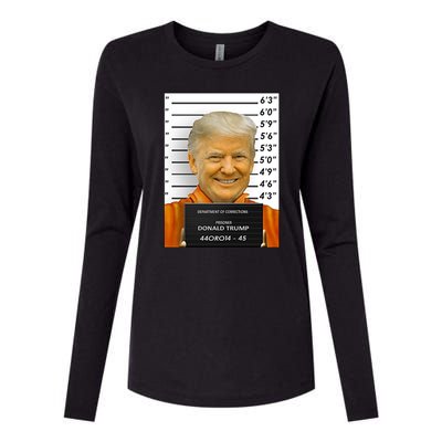 Donald Trump Mugshot Jail Prison Womens Cotton Relaxed Long Sleeve T-Shirt