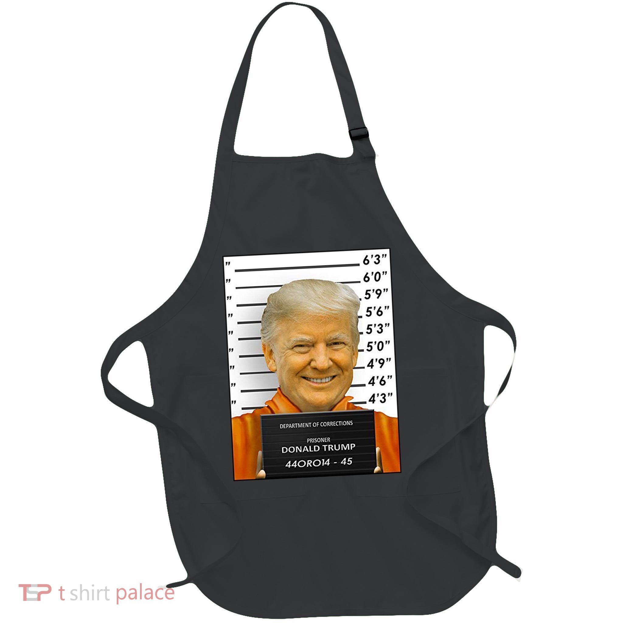 Donald Trump Mugshot Jail Prison Full-Length Apron With Pockets