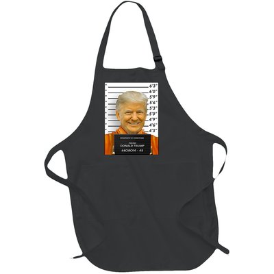 Donald Trump Mugshot Jail Prison Full-Length Apron With Pockets