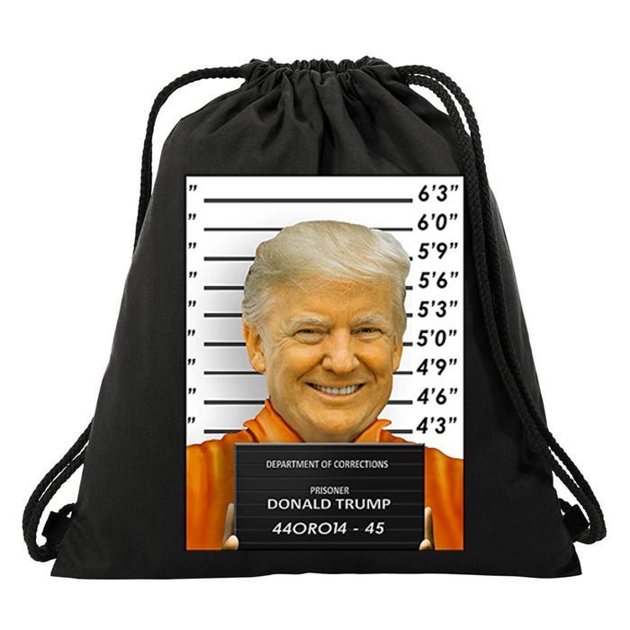 Donald Trump Mugshot Jail Prison Drawstring Bag