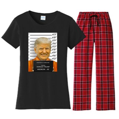 Donald Trump Mugshot Jail Prison Women's Flannel Pajama Set