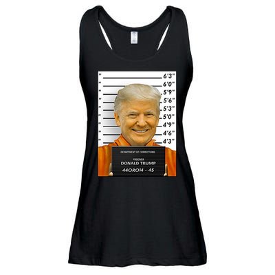 Donald Trump Mugshot Jail Prison Ladies Essential Flowy Tank