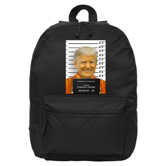 Donald Trump Mugshot Jail Prison 16 in Basic Backpack