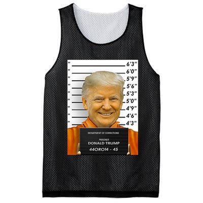 Donald Trump Mugshot Jail Prison Mesh Reversible Basketball Jersey Tank