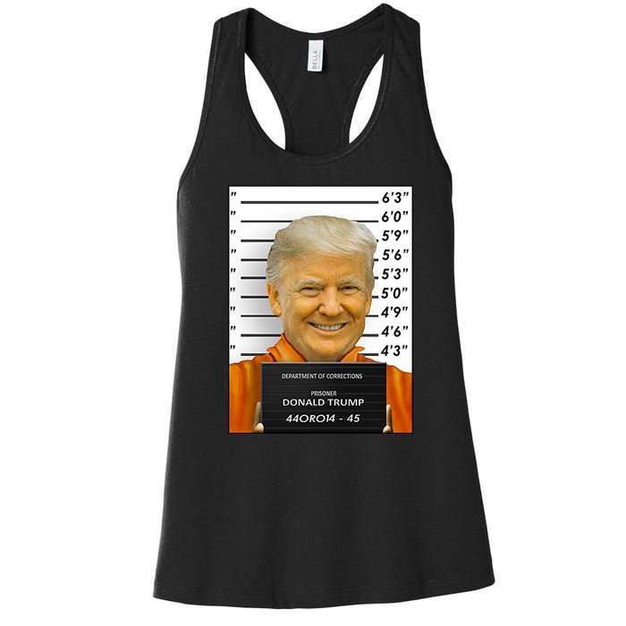 Donald Trump Mugshot Jail Prison Women's Racerback Tank