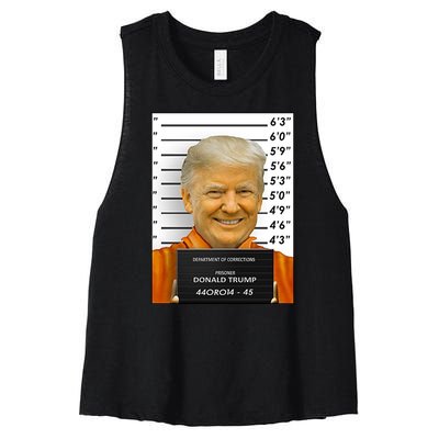 Donald Trump Mugshot Jail Prison Women's Racerback Cropped Tank